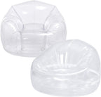 Sliner 2 Pcs Stuffed Storage Bean Bag Chair Cover for Kids Adults (No Filler) Stuffable Zipper Beanbag Cover for Organizing Plush Toys or Foam(43.3 * 43.3 * 30.7inch,PVC,Gray)
