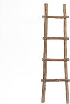 LuxenHome 60-Inch Tall Solid Wood Natural 4-Rung Blanket Ladder