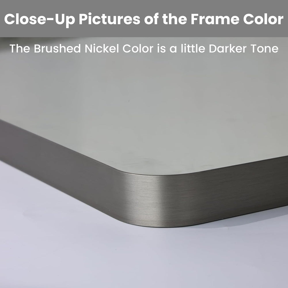LOAAO 24X36 Inch Brushed Nickel Bathroom Mirror