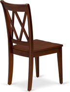 East West Furniture CLC-ESP-W Clarksville Dining Room Chairs - Double Cross Back Wood Seat Chairs, Set of 2, Espresso