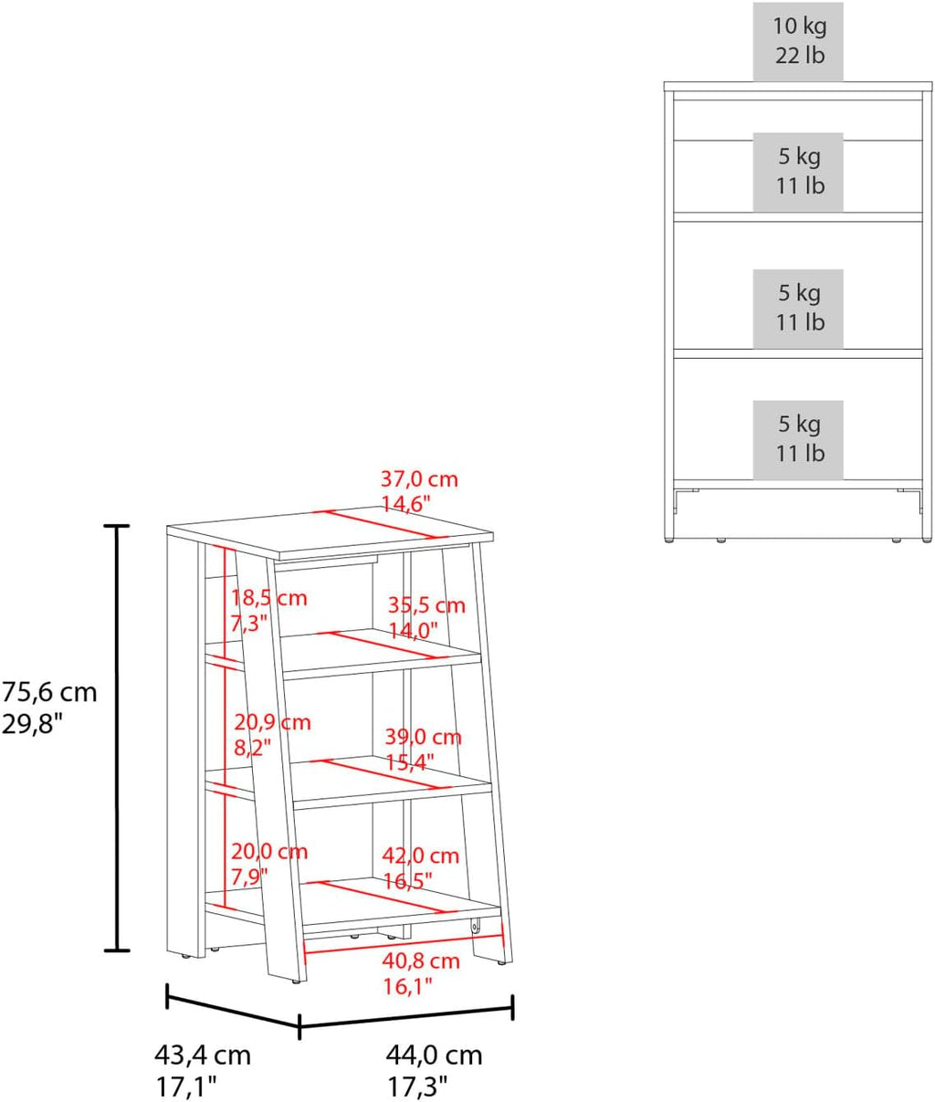 BATHBI 30" High 4-Tier Ladder Shelf Organizer