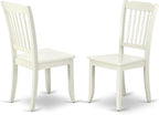 East West Furniture SUDA5-LWH-W 5 Piece Dining Room Furniture Set Includes a Round Kitchen Table with Dropleaf & Shelves and 4 Dining Chairs, 42x42 Inch, Linen White