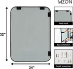 MZON 24x32 Inch Matte Black Bathroom Mirror, Rectangle Wall Mirror for Bathroom, Anti-Rust Frame & Tempered Glass, Hangs Horizontally/Vertically - Farmhouse, or Modern Bathroom Decor