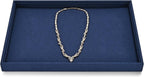 Microfiber Jewelry Tray Stackable Jewelry Drawer Organizer Trays Necklace Bracelet Holder for Necklace Bracelets Watches Perfume Organizer(Blue)