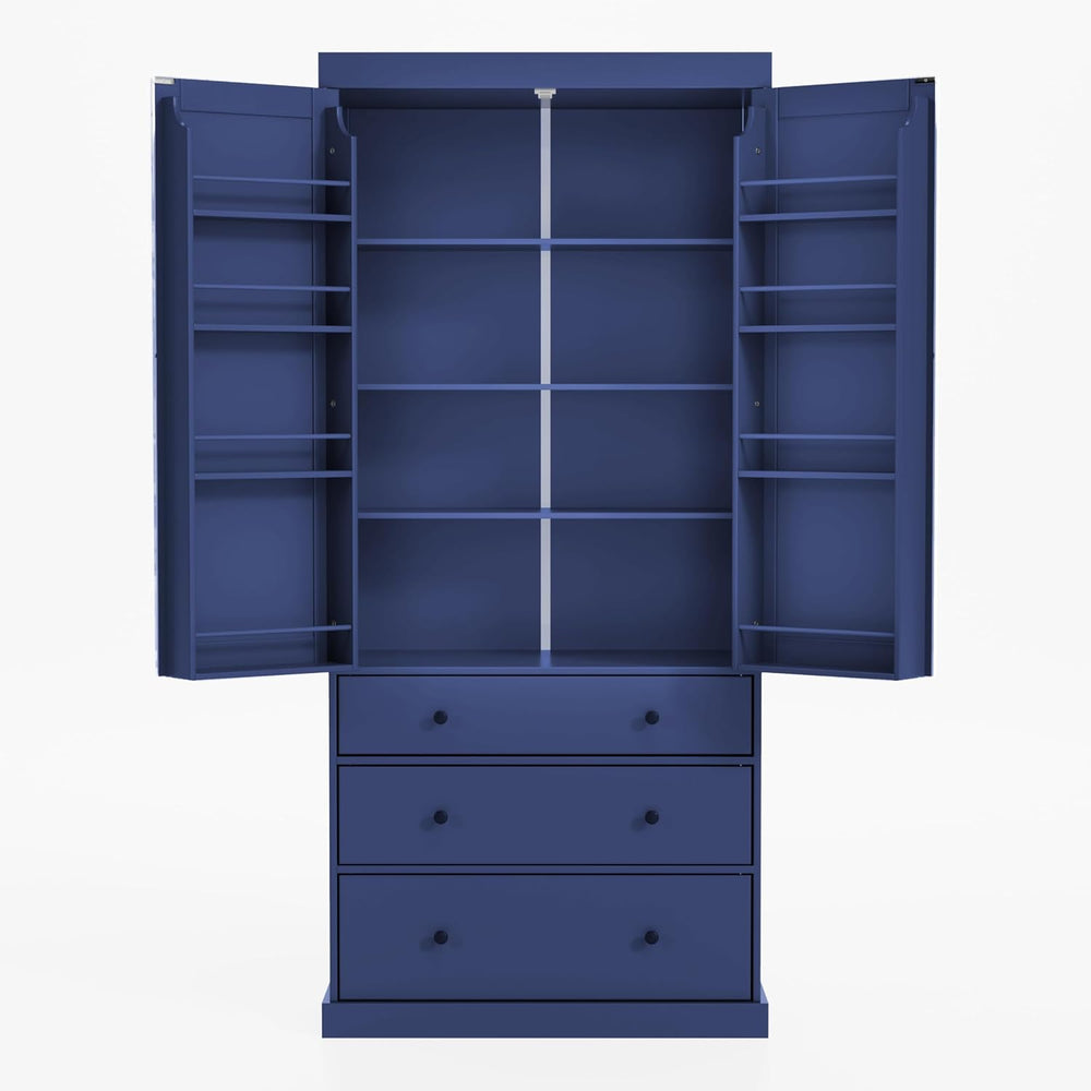 roomfitters 77 Inch Farmhouse Kitchen Pantry Cabinet with 8 Door Shelves and ...