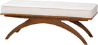 Baxton Studio Orella Japandi Cream Boucle Fabric and Walnut Brown Finished Wood Bench