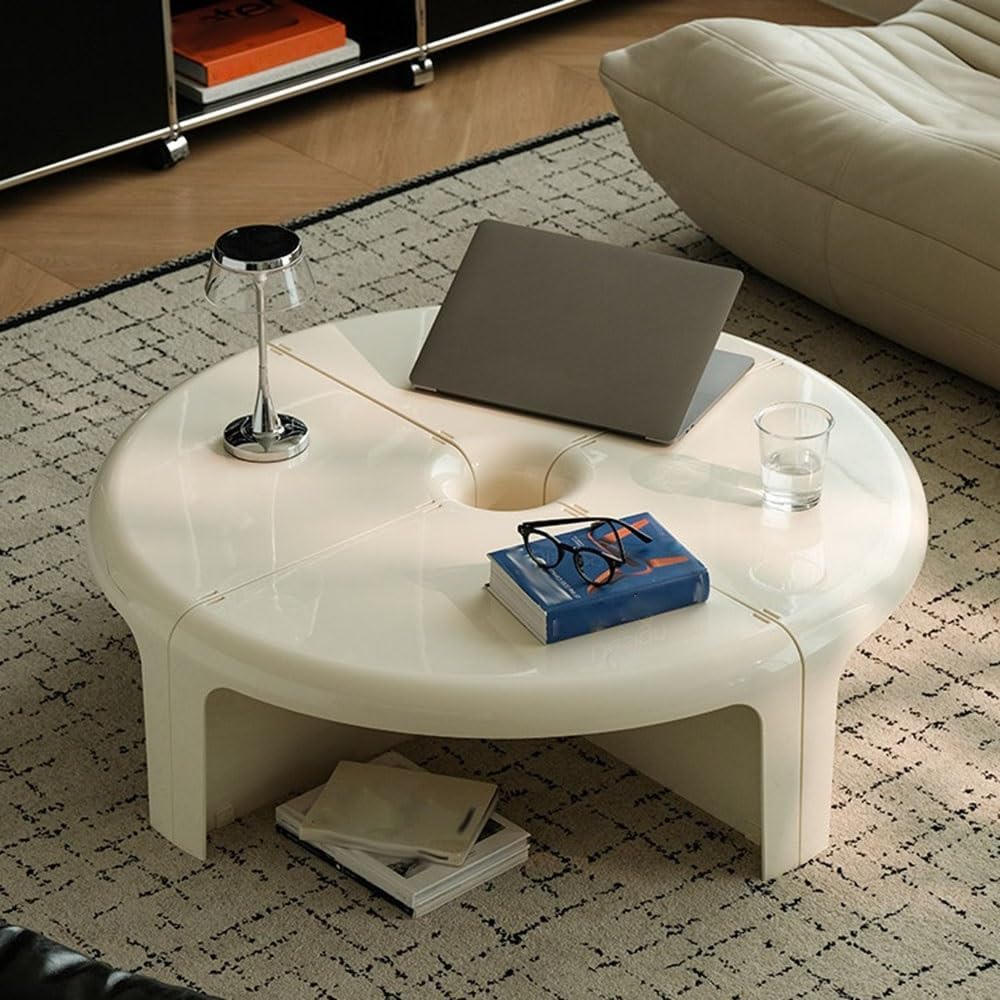 End Tables Modular Plastic Coffee Table Set Interlocking Round Tables for Sel...