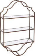 Kate and Laurel Leanna Scalloped Three-Tiered Wall Shelf, 20 x 6 x 32, Bronze, Decorative Floating Shelf Storage and Wall Organizer for Bathroom Over Toilet Storage or Display