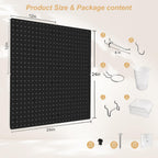 FZK 36pcs Pegboard Kit, Peg Board,Peg Board Hooks,Includes 4 Black Pegboard and Pegboard Accessories,Pegboard with Hooks,Plastic Pegboard,Pegboard Wall Organizer, Garage Storage