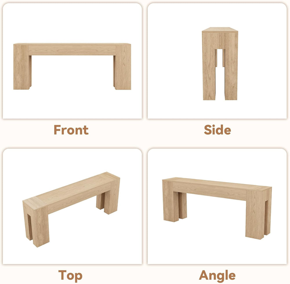 Extra Long 79" Light Oak Wood Console Table for Entryway, Farmhouse Sofa...