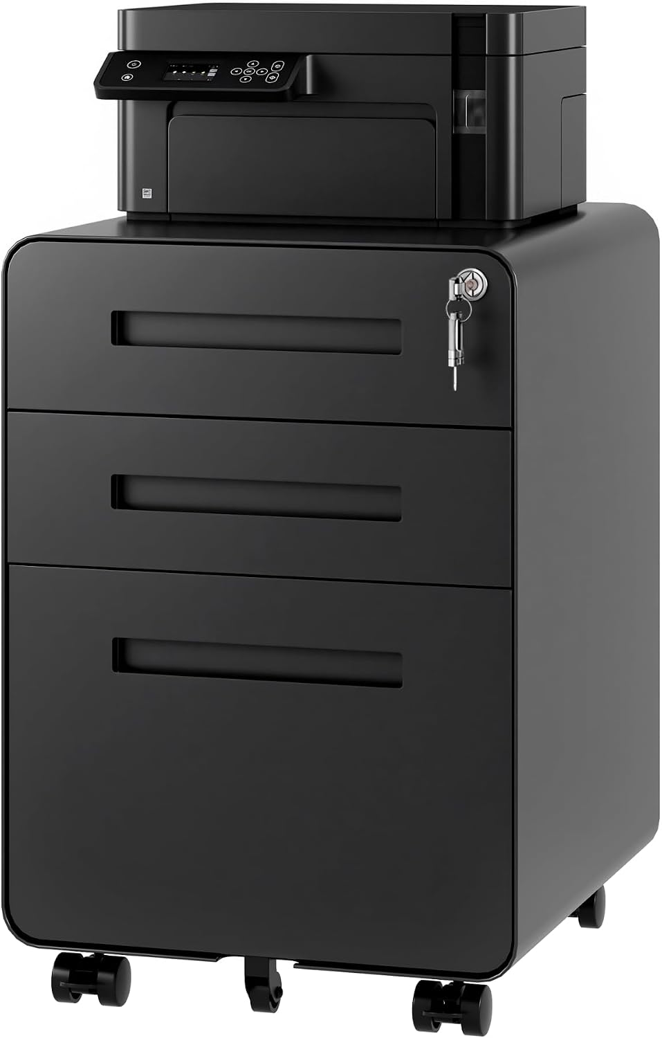 FLEXISPOT 3 Drawer File Cabinet, Mobile Metal Filing Cabinet with Lock,Legal/...