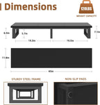 YAOHUOO 45" Large TV Riser for 32-60 inch TV, TV Riser Stand Shelf,Black | Steel Legs,Tabletop TV Stand Riser for Home Office,Fit TV/Monitor/Laptop/Soundbar,7.1"Height,Holds up to 120lbs