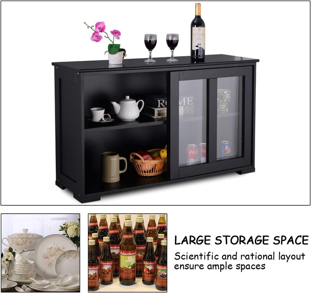 FANTASK Kitchen Storage Cabinet Sideboard, Stackable Buffet w/Height-Adjustab...