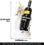 Wine Bottle Holder Wine Racks Tabletop Horse Statue as Home Kitchen Wine Cellar Decorative Storage Organizer, Horse Sculpture Horse Decor Horse Wine Gifts for Women (White)