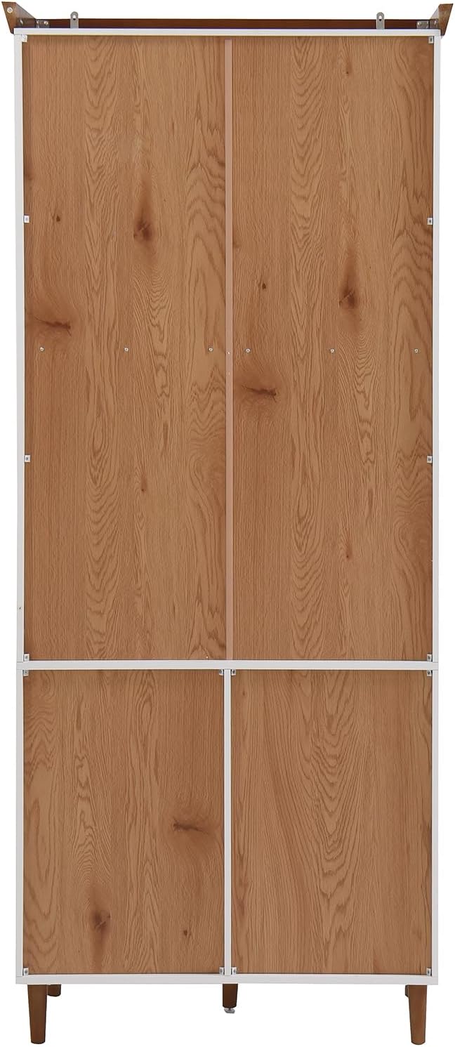 78.7'' Tall Kitchen Pantry Cabinet, Wooden Display Cabinet with 6 Dra...