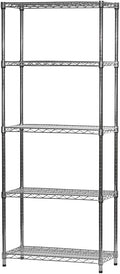 Shelving Inc. 14"d x 30" w x 54" h Chrome Wire Shelving with 5 Tier Shelves, Weight Capacity 800lbs Per Shelf