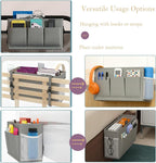 Dual-Purpose Bedside Caddy Organizer Hanging Storage Bag Dorm Storage for Home, Dorm, Bunk, Hospital Beds, Bed Caddy Holder with 6 Pockets for Magazines, Books, Phones, Remotes, Bottles