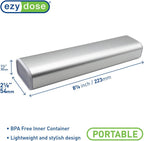 EZY DOSE Slide Pill Organizer, Stylish Medication Storage Case with Durable BPA-Free Plastic with Aluminum Exterior, Large 7-Day Weekly Compartments, Tablets, Vitamins, Compact, 9-Inch, Gray