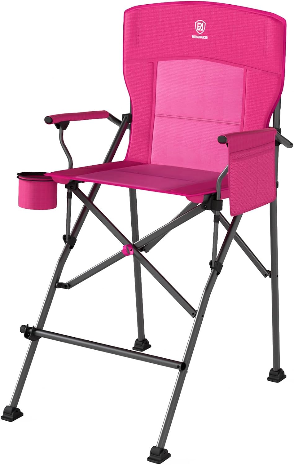 EVER ADVANCED Tall Director Chair 31" Foldable Camping with Carry Bag Pink