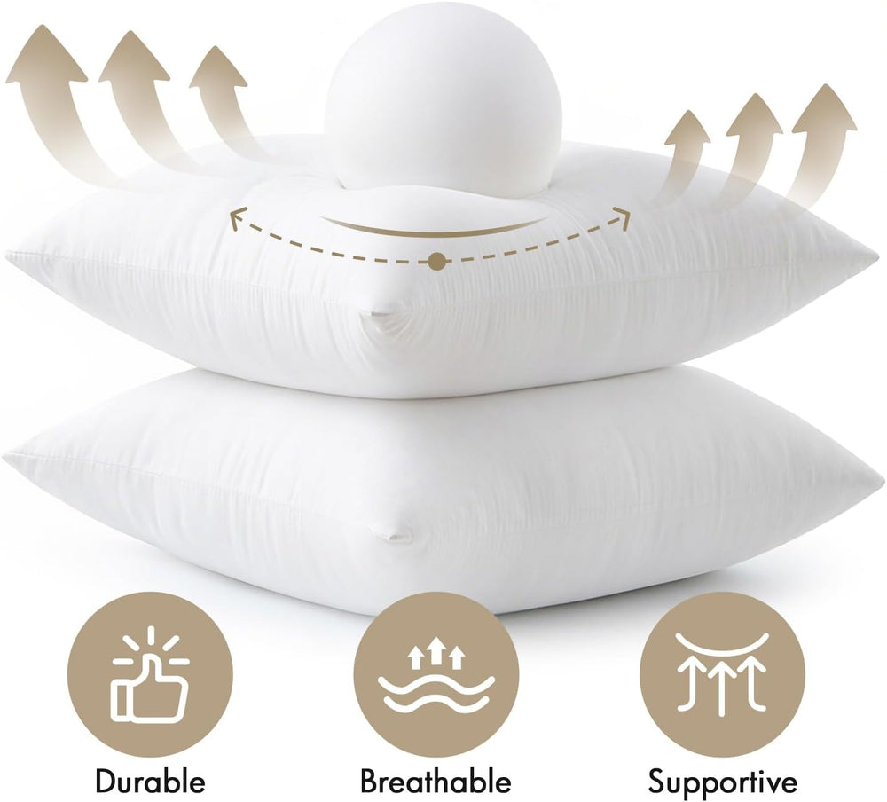 MIULEE 26x26 Euro Pillow Inserts 4 Pack, 100% Virgin Filling Throw Pillows