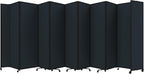 Versare Room Divider 360 Portable Wall Partition | Folding Panels | Large Freestanding Divider | Locking Wheels | Temporary Room Separator | 25' x 7'6'', Blue Spruce
