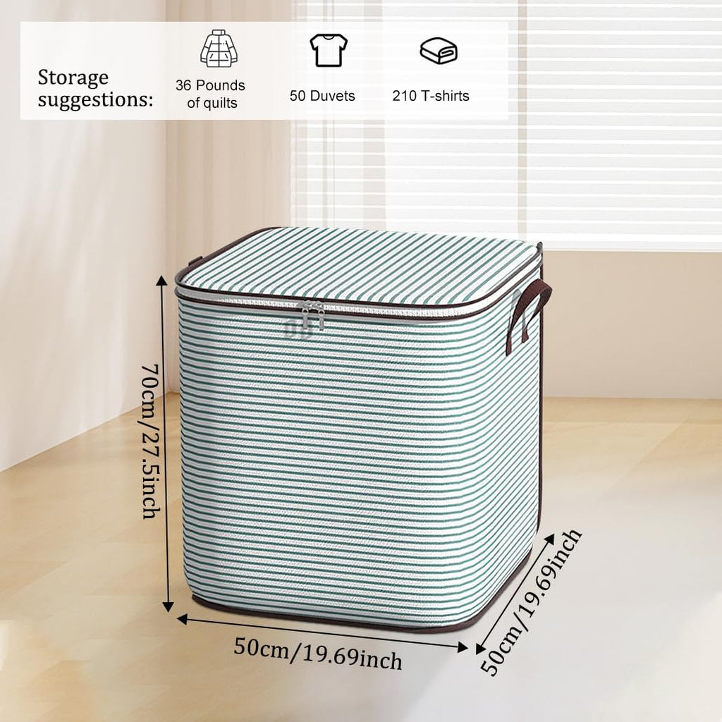 Large Blanket Storage, 180L Foldable Storage Bin, Clothes Storage Bags with Handle Zippers Blanket Organization for Bedroom Closet Comforter Sheets Pillow