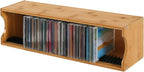 AriSen Bamboo CD Storage Rack, CD Record Rack, DVD Media Disc Rack, Storage & Display Rack for Vintage Music Records, CD Collection Case