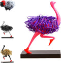 Running Ostrich Magnetic Paper Clip Holder and Jewelry Storage Organizer, for Paperclips, Staples, Push Pins, Hairclips, Decorative Desk Accessory for Home Office (Pink)