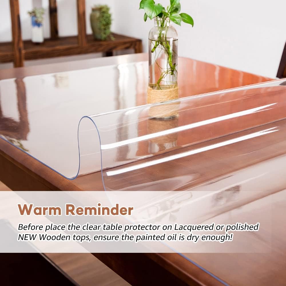RostiKong 20 x 120 Inch Large Table Protector Clear Plastic Tablecloth Cover ...