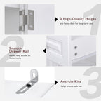 Ball & Cast 71" Farmhouse Kitchen Pantry Cabinet with 3 Pull-Out Organizers, Tall Storage Cabinet with 4 Doors, 2 Drawers, 6 Door Shelves & Adjustable Shelves, Freestanding Cupboard, White