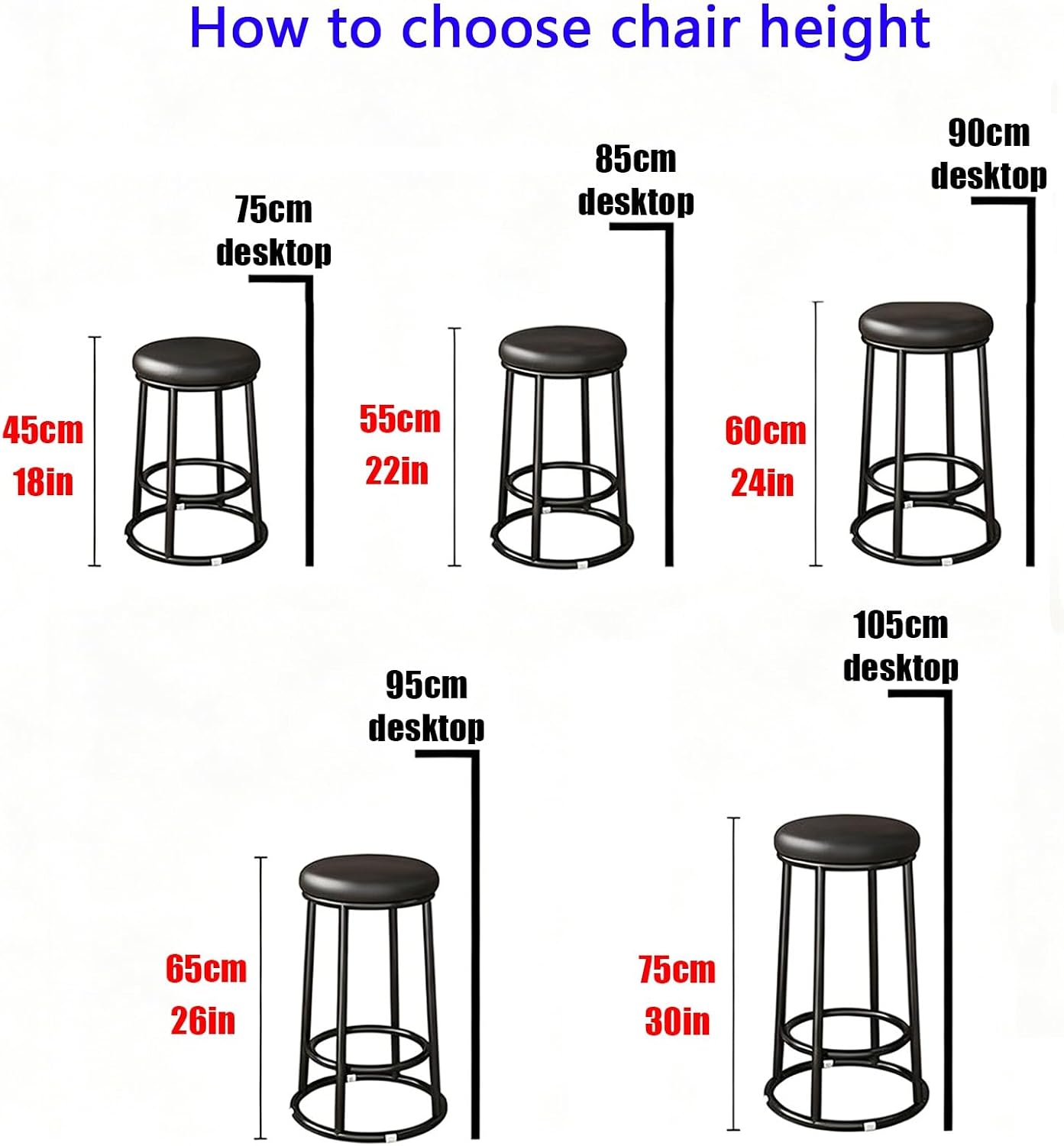 22in, 26in, 30in, Bar Stools, Round Counter Stools, Commercial Chair, Office Desk Guest Chair, Easy Assembly, for Bar, Kitchen, Dining Room(Yellow,55cm/22in)