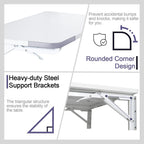 TEAMIX Wall Mounted Folding Table, White Floating Desk for Small Spaces Laundry Shelf with Heavy Duty Brackets Floating Desk for Garage, Utility Room, Kitchen, Laundry Room