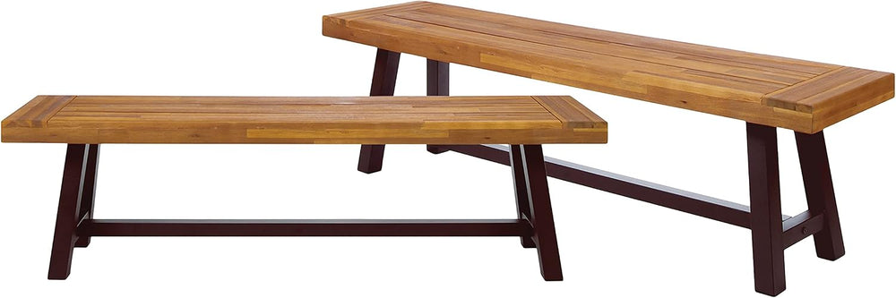 Christopher Knight Home 318117 Carlisle Benches, Sandblasted Brown + Rustic M...