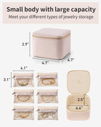 Vlando Gifts for Teachers,Jewelry Box with 6 Velvet Jewelry Bags Travel Jewelry Storage for Women Girl Jewelry Organizer Necklace Rings Earrings Bags Gifts for Women(Pink)