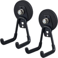 MUTUACTOR Heavy Duty Magnetic Hook,2PCS Anti-Slip Storage Magnet Hooks for Organizer, Magnetic Mount Garage Double Utility Hooks Hanging Impact Drivers Garden Hoses Hardware Box
