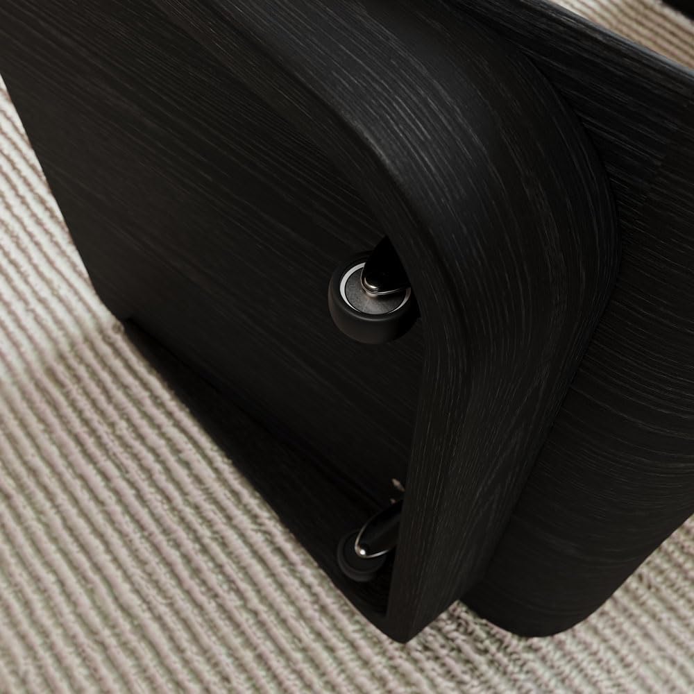 POVISON Modern C-Shaped Side Table Set with Wheels, 15" End Table for Sm...