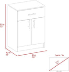 Modern Kitchen Pantry, Storage Cabinet with 1 Drawer and Double Door, 2 Shelves, Easy to Maintain, for Dining Room