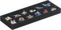 Divided Drawer Organizer, Velvet Jewelry Storage Tray for Necklace, Bracelet, Ring, Earring Display - Bedside Nightstand Desk Holder for Phone, Watch, Sunglasses, Cosmetics Storage/Black/12grid