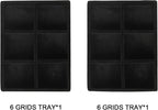 Frebeauty Small Jewelry Tray Set,Stackable Velvet Jewelry Organizer Tray,Mini Jewelry Drawer Organizer,Drawer Inserts,4.92 x 3.74 x 0.9 Inches,6 Grid Earring Organizer for Women(Set 2,Black)