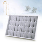 Oirlv Velvet Stackable Jewelry Tray 32 Grids Earrings Organizer Display Showcase Jewelry Storage trays