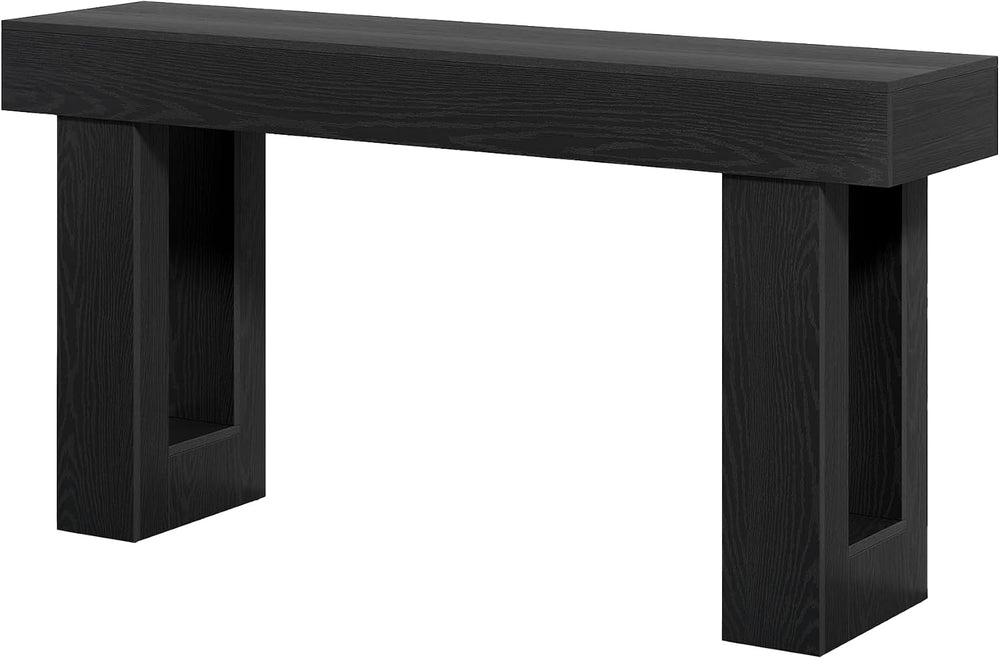 LITTLE TREE 63 Inches Long Sofa Table, Black Console Table for Living Room