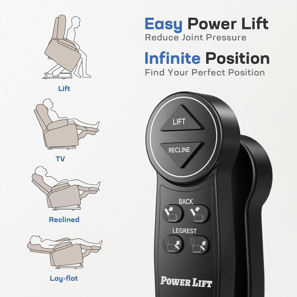 Tami Tami Dual Motor Power Lift Chair Recliner for Elderly with Massage and H...