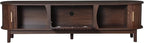 Ball & Cast 67" Modern Farmhouse TV Stand for TVs up to 75",Media Console with Drop-Down & Sliding Doors,Entertainment Center w/2 Storage Cabinets & Solid Wood Legs for Living Room,Bedroom Dark Brown