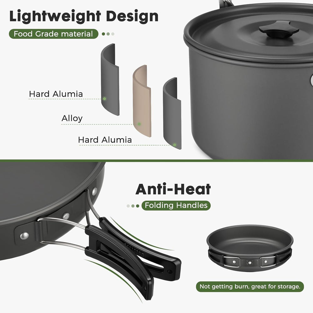 THTYBROS 43-Piece Camping Cookware Set,Large Mess Kit for 6 Persons,with 4.75...