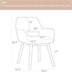 Desk Chair No Wheels Vanity Chair Comfy Accent Chair for Living Dining Room Bedroom Home Office Mid Century Modern Upholstered Armchair Sofa Chair (Wool Black, 1)
