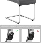 Yaheetech Dining Chairs Set of 6 Modern Faux Leather Upholstered Dining Room Chairs with High Back and Metal Chrome Legs for Kitchen/Living Room/Restaurant, Dark Gray