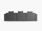 Acanva Luxury Modular Sectional Living Room Sofa Set, Modern Minimalist Style Couch with Ottoman and Chaise, L-Shape, Dark Grey
