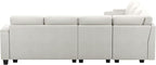 Belffin Modular Sectional Sofa Couch with Storage U Shape Convertible Corner Couches for Living Room White Couch