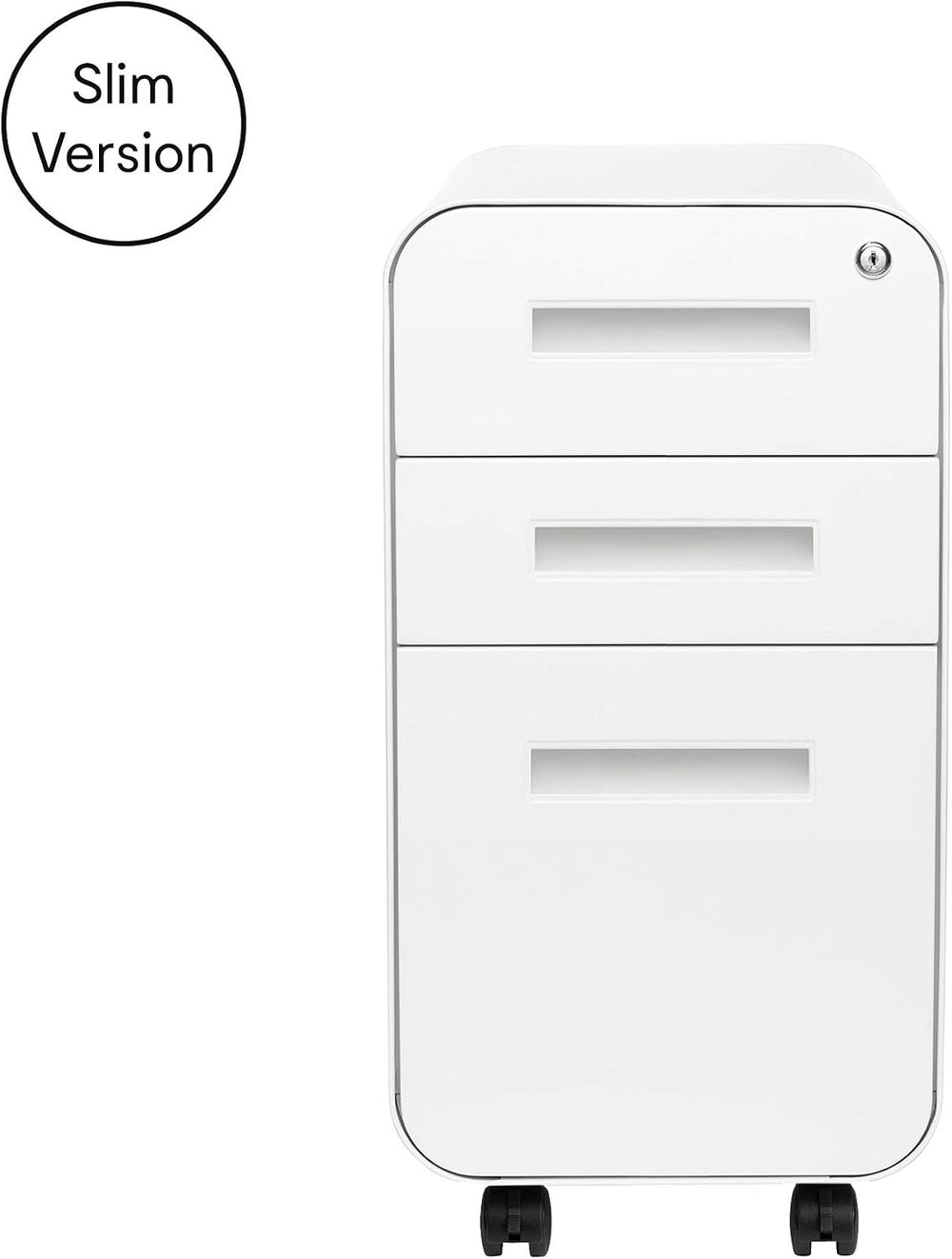 Laura Davidson Furniture Stockpile Slim 3-Drawer Mobile File Cabinet with Loc...