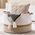 Luxury Little Extra Large Nursery Storage Basket, 20 x 20 x 13.8 inches - 100% Cotton Rope Baskets with Handles, Blanket Basket for Toys, Blankets & Pillows (Gradient Brown)